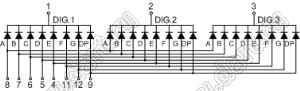 BJ3361EW индикатор светодиодный; 0.36"; 3-разр.; 7-сегм.; белый; общий катод