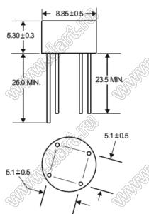 W01M (RB152) мост диодный; 100В; 1,5А