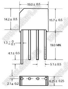 KBL6005 мост диодный; 50В; 6,0А