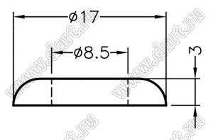 RWF8.5-3N прокладка; 17,0x3,0мм; резина; черный