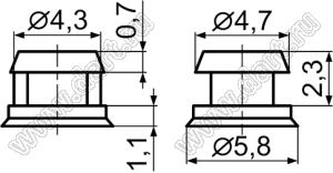 LO-6056A защелка дверцы; нейлон-66 (UL); белый