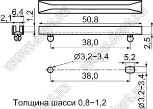 CG-50S направляющая платы; L=50,8мм; нейлон-66 (UL); натуральный