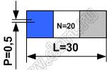 BLFPC P0,5 20PIN 30mm REV шлейф плоский сверхтонкий FFC/FPC; 20; длина 30мм; контакты на разных поверхностях