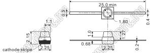 HMIC-44WY светодиод миниатюрный; желтый; прозрачная; λP=592нм; λD=590нм; IV1=120мКд; IV2=235мКд; 2θ½=85°