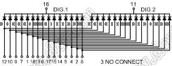 BJ5241AG индикатор светодиодный; 0.54"; 2-разр.; 14-сегм.; желто-зеленый; ОК