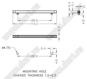 BCG-450(B) направляющая платы; L=114,3мм; нейлон-66 (UL); черный
