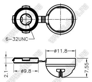 SCW-5 заглушка винта; нейлон-66 (UL); черный