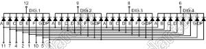 BJ2481AE индикатор светодиодный; 0.28"; 4-разр.; 7-сегм.; оранжевый; общий катод