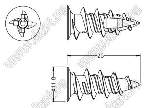 WMEZ-3 дюбель; полибутилентерефталат PBT (UL); белый