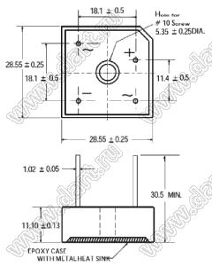 MP1502W мост диодный; 200В; 15,0А