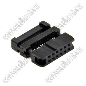 4400-12SR (IDC2-12F, DS1017-12NA2B) розетка IDC, шаг 2,0x2,0мм на плоский кабель (шлейф), имеющий шаг 1,0 мм; 2x6-конт.