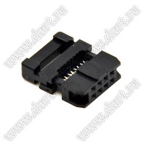 4400-08SR (IDC2-8F, DS1017-08NA2B) розетка IDC, шаг 2,0x2,0мм на плоский кабель (шлейф), имеющий шаг 1,0 мм; 2x4-конт.