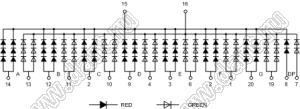 BJ30101EHG индикатор светодиодный; 3"; 1-разр.; 7-сегм.; красный/желто-зеленый; общий катод