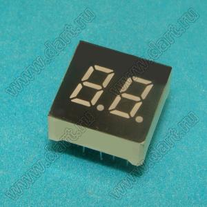 BJ3201HE индикатор светодиодный; 0.3"; 2-разр.; 7-сегм.; оранжевый; общий анод