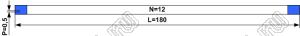 BLFPC P0,5 12PIN 180mm шлейф плоский сверхтонкий FFC/FPC; 12; длина 180мм; контакты на одной поверхности