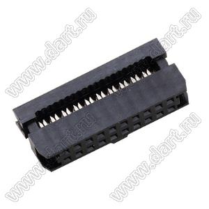 4400-20SR (IDC2-20F, DS1017-20NA2B) розетка IDC, шаг 2,0x2,0мм на плоский кабель (шлейф), имеющий шаг 1,0 мм; 2x10-конт.
