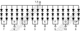 BJ18102BPG индикатор светодиодный; 1.8"; 1-разр.; 7-сегм.; зеленый; общий анод
