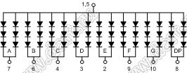 BJ18102BY индикатор светодиодный; 1.8"; 1-разр.; 7-сегм.; желтый; общий анод