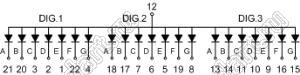BJ3361DW индикатор светодиодный; 0.36"; 3-разр.; 7-сегм.; белый; общий анод