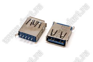 US10-007 розетка USB3.0 на плату для выводного монтажа прямая вертикальные тип A