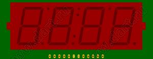 BJ41801GB индикатор светодиодный; 1.8"; 3+6/7-разр.; 7-сегм.; синий; общий анод