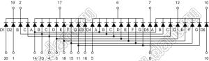 BJ3432GY индикатор светодиодный; 0.33"; 3,5-разр.; 7-сегм.; желтый; общий катод