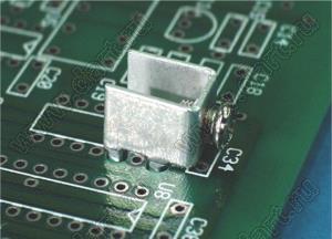PCB-2 (M3) (PCB-002, MY-002) терминал винтовой (без винта в комплекте) для пайки в печатную плату; 0,8мм; M3x0,5; латунь луженая