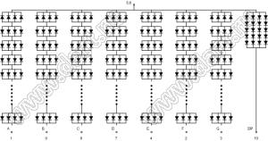 BJ120101BPG индикатор светодиодный; 2"; 1-разр.; 16-сегм.; зеленый; общий анод