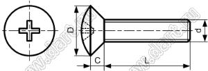 PF4-8NO винт с полупотайной крестовой головкой; М4х0,7мм; L=8,0мм; нейлон-66; натуральный