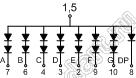 BJ18101BG индикатор светодиодный; 1.8"; 1-разр.; 7-сегм.; желто-зеленый; общий анод