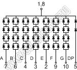 BJ40101CPG индикатор светодиодный; 5"; 1-разр.; 7-сегм.; зеленый; общий катод