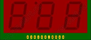 BJ30802IH индикатор светодиодный; 0.8"; 3-разр.; 7-сегм.; красный; общий анод