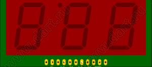 BJ30802LE индикатор светодиодный; 0.8"; 3-разр.; 7-сегм.; оранжевый; общий катод