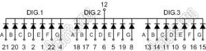 BJ3361CPG индикатор светодиодный; 0.36"; 3-разр.; 7-сегм.; зеленый; общий катод