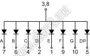 BJ5162BE индикатор светодиодный; 0.56"; 1-разр.; 7-сегм.; оранжевый; общий анод