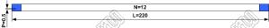 BLFPC P0,5 12PIN 220mm шлейф плоский сверхтонкий FFC/FPC; 12; длина 220мм; контакты на одной поверхности