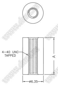 HPP440-11.2 cтойка круглая с внутренними резьбами 4-40 UNC; нейлон-66 (UL); натуральный