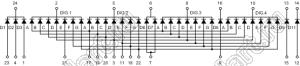 BJ3407AB индикатор светодиодный; 0.3"; 4-разр.; 7-сегм.; синий; общий катод