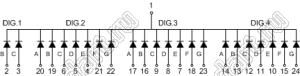 BJ3461IB индикатор светодиодный; 0.36"; 4-разр.; 7-сегм.; синий; общий катод