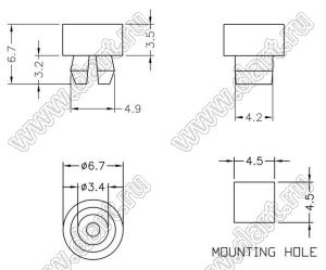 ETSA-3.5 фиксатор с защелкой; нейлон-66 (UL); натуральный