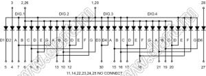 BJ40902GG индикатор светодиодный; 0.9"; 3+6/7-разр.; 7-сегм.; желто-зеленый; общий анод