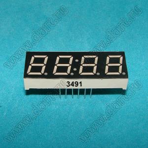 BJ3491CPG индикатор светодиодный; 0.39"; 4-разр.; 7-сегм.; зеленый; общий катод