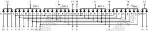 BJ2451EE индикатор светодиодный; 0.25"; 4-разр.; 7-сегм.; оранжевый; общий катод