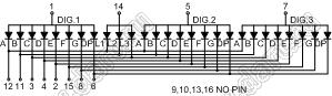 BJ3392BE индикатор светодиодный; 0.39"; 3-разр.; 7-сегм.; оранжевый; общий анод