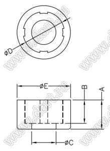 U-18 распорка межплатная; A=6,4мм; B=3,4мм; C=3,2мм; D=5,0мм; E=7,0мм; нейлон-66; натуральный