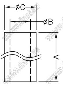 3-25-6 стойка трубчатая гладкая; A=25,0мм; B=3,0мм; C=6,0мм; нейлон-66 (UL); натуральный; 92V-2