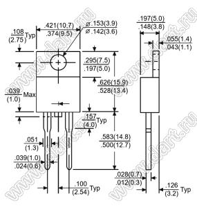 SF83 диод сверхбыстродействующий; TO-220A; VRRM=150В; IFM=8А; TRR=35нс