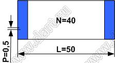 BLFPC P0,5 40PIN 50mm (FFC050H40-51P7) шлейф плоский сверхтонкий FFC/FPC; 40; длина 50мм; контакты на одной поверхности