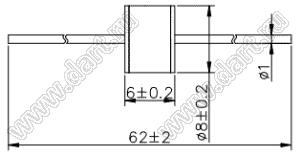 UN2E8-470HL разрядник газовый; Uпр=470V±20%В; Iимп.=20kAА (±5times)