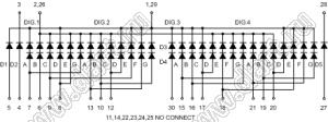 BJ41801JPG индикатор светодиодный; 1.8"; 3+6/7-разр.; 7-сегм.; зеленый; общий катод